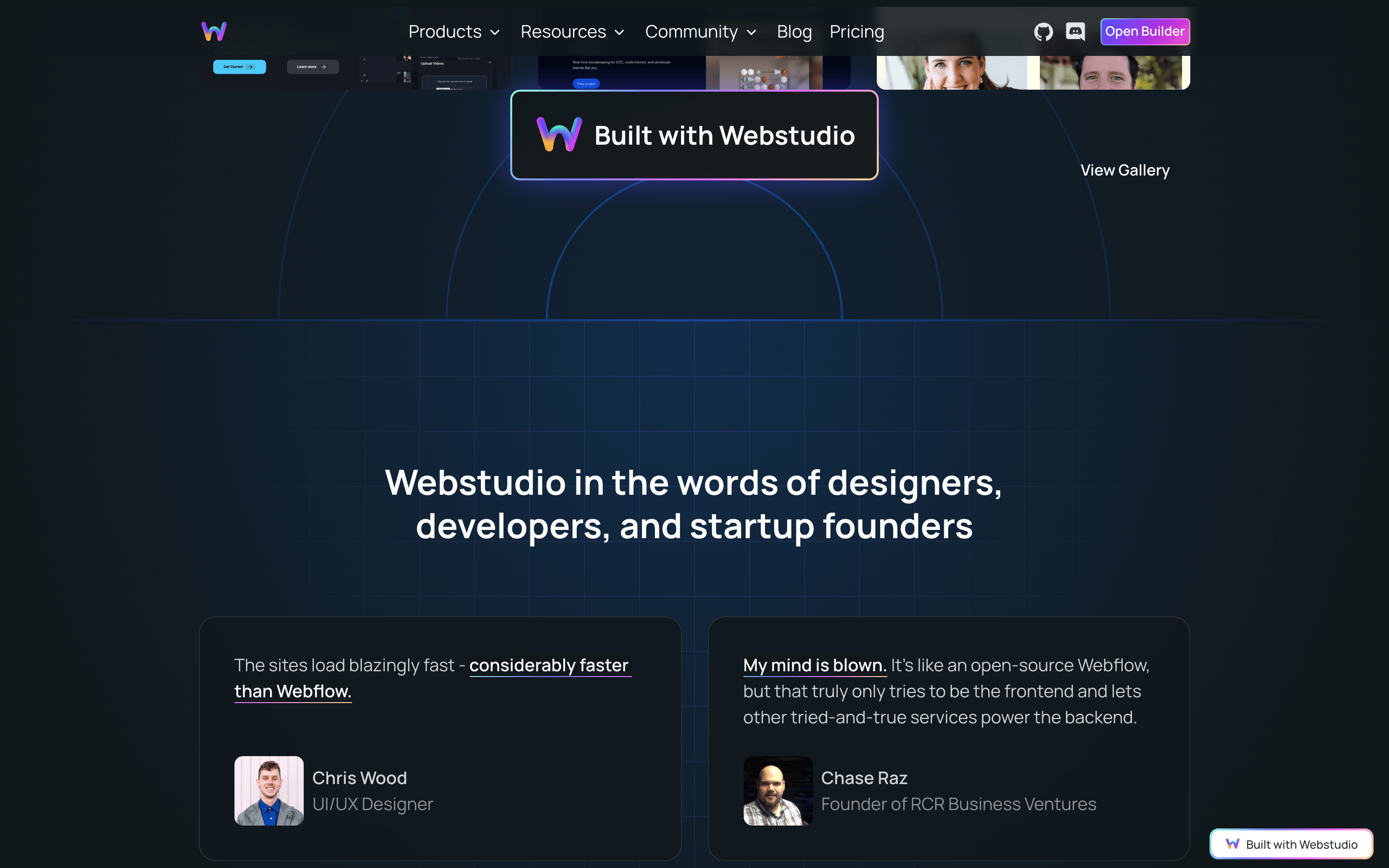 Webstudio — 桌面滚动分段(90% viewport 步进,作为视觉证据)