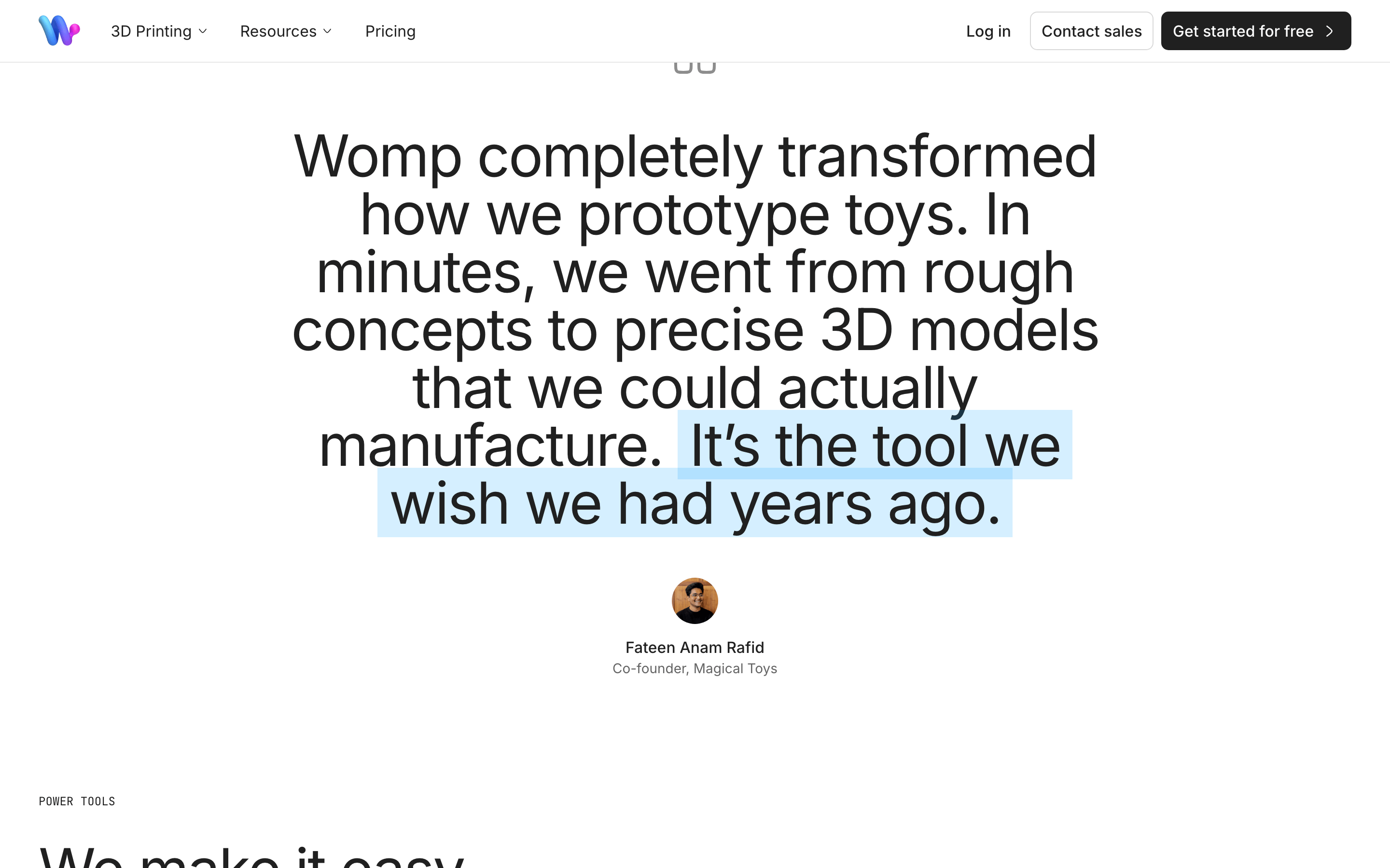 Womp — 桌面滚动分段(90% viewport 步进,作为视觉证据)